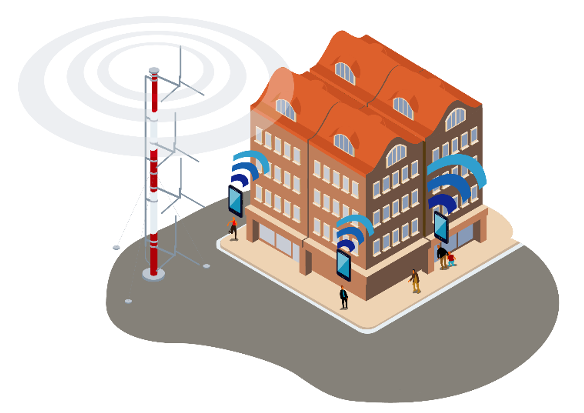 Warntag 2026 Funkantennen und Smartphones bei Häusern